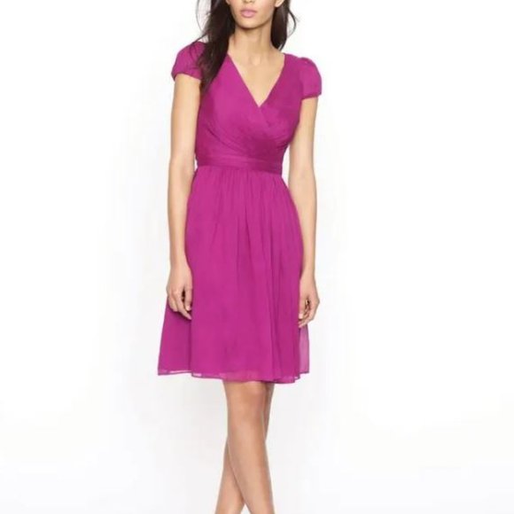 NWT J Crew Silk Chiffon Mirabelle Dress, strawberry red, size 4 - Picture 15 of 15
